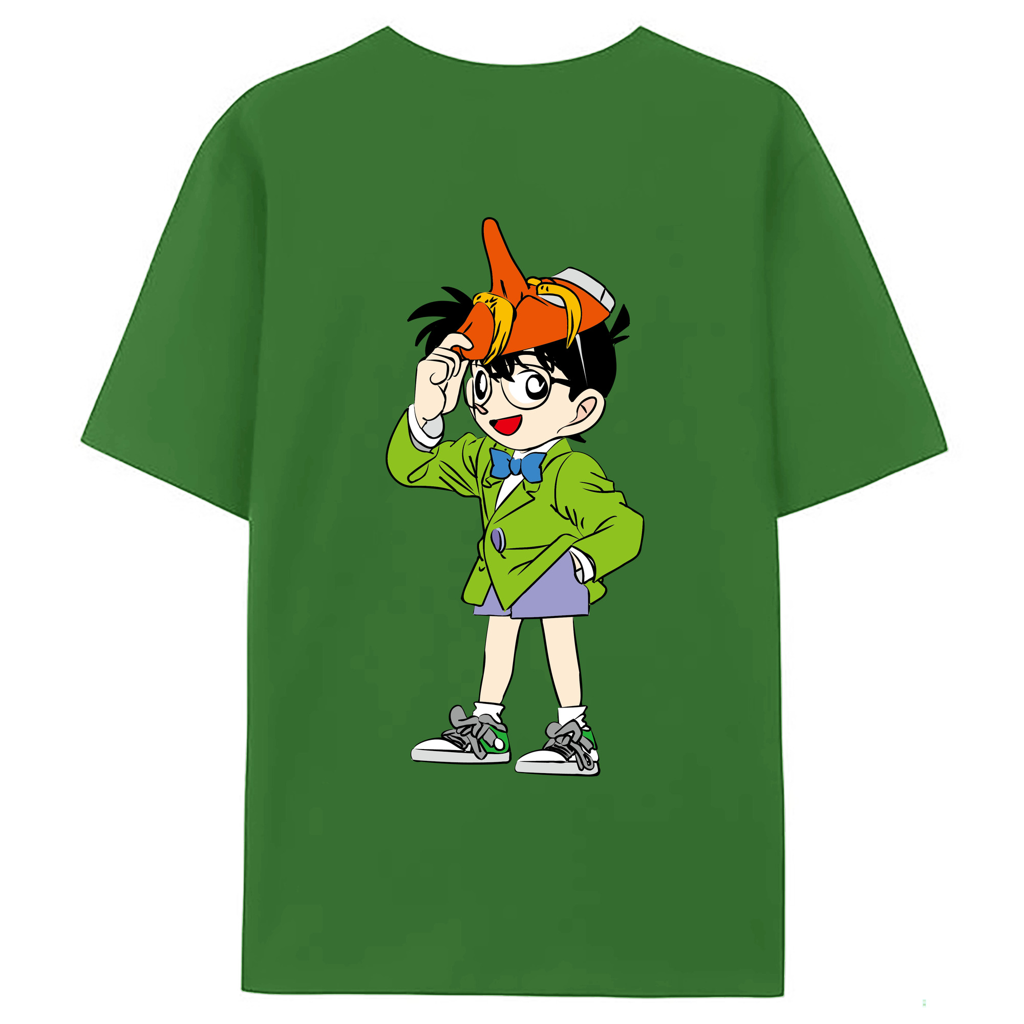 （画像用） 名探偵コナン 江戸川 コナン Detective Conan Conan Edogawa レディース半袖Tシャツ(バックプリント)
